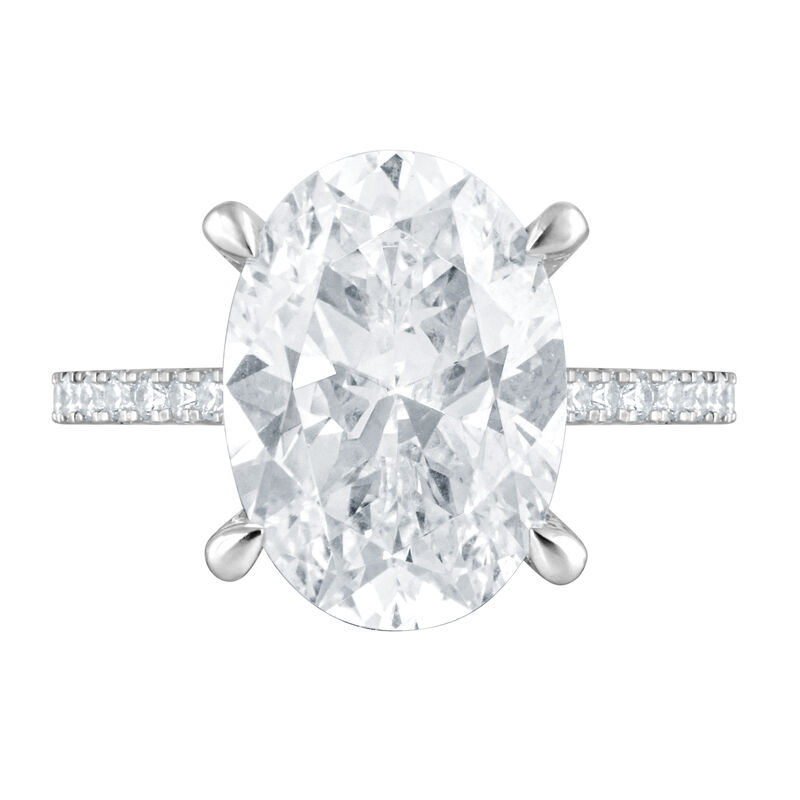 Oval Lab Grown Diamond 6 1/2ctw. Engagement Ring in 14k White Gold image number null